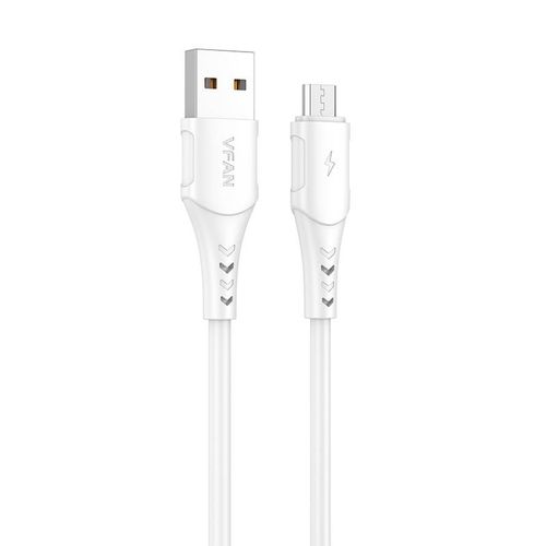 USB to Micro USB cable VFAN Colorful X12, 3A, 1m (white), Vipfan X12MK