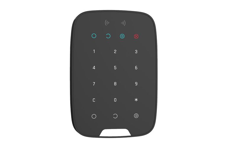 Keypad Plus bevielė sensorinė klaviatūra su DESFire 13,56MHz kortelių skaitytuvu, juoda, Ajax 26077.83.BL1 4820246099035