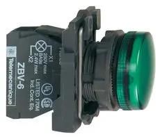PILOT LIGHT, 22MM, GREEN LENS, 250VAC XB5AV63