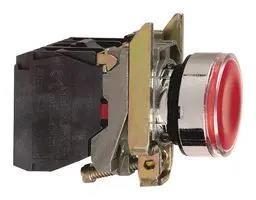 ILLUM INDUSTRIAL PB SW, 6A/120V, RED XB4BW34M5