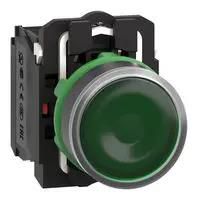 ILLUM INDUSTRIAL PB SW, 6A/120V, GREEN XB5AW33B5