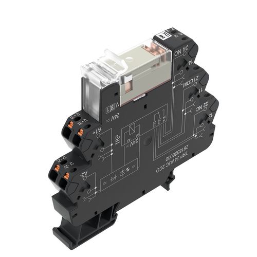 Relay module, 230 V UC ±5 %, Green LED, Rectifier, 2 CO contact (AgNi) , 250 V AC, 8 A, PUSH IN Weidmuller 2618440000 04050118670394