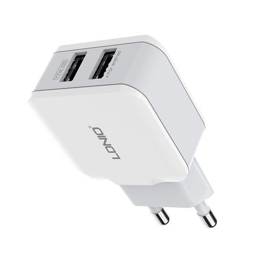 Wall charger LDNIO A2202, 2x USB, 12W (white), LDNIO A2202 EU