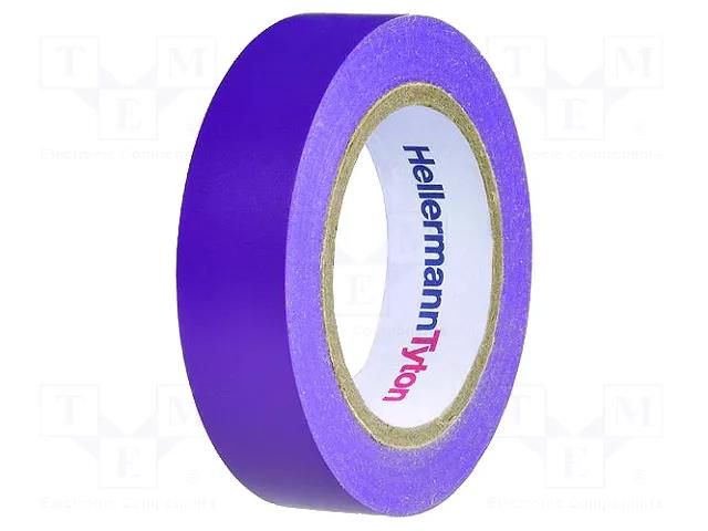 Tape: electrical insulating; W: 15mm; L: 10m; Thk: 0.15mm; violet HELLERMANNTYTON HTAPE-FLX-15VT