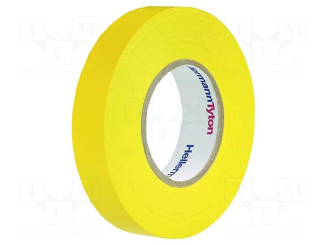 Tape: electrical insulating; W: 15mm; L: 10m; Thk: 0.15mm; yellow HELLERMANNTYTON HTAPE-FLX-15YE