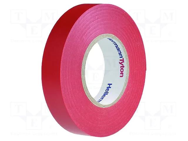 Tape: electrical insulating; W: 19mm; L: 20m; Thk: 0.15mm; red; 200% HELLERMANNTYTON HTAPE-FLX-19RD