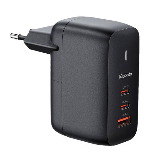 GaN 65W charger Mcdodo CH-0291 2x USB-C, USB-A (black), Mcdodo CH-0291