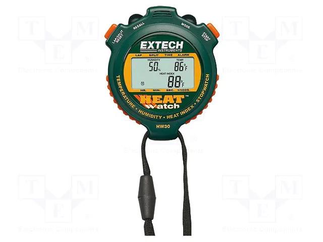 Meter: stop watch; ±5%; Temp: -10÷50°C; Accur: ±1.5°C; Resol: 0.1°C EXTECH HW30