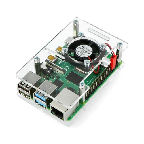 Case for Raspberry Pi 4B/3B+/3B/2B open with fan - transparent GRL-15463
