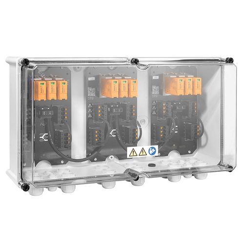 Combiner Box (Photovoltaik), 1000 V, 3 MPPT's, 3 Inputs / 3 Outputs per MPPT, Surge protection I / II, Cable gland Weidmuller 2683130000 04050118699876