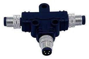 T SPLITTER CONN, 4P M8 PLUG-2X4P PLUG T54-A04-MMMR001