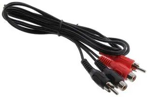 CABLE, 2 RCA/PHONO PLUG-JACK, 3FT, BLK PSG00249