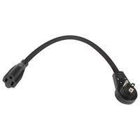 12" Extension Cord with Flat Rotating Plug - Black 28-20095