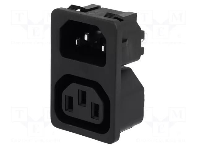 Connector: AC supply; socket; male/female; 10A; 250VAC; IEC 60320 SCHURTER 4300.0301