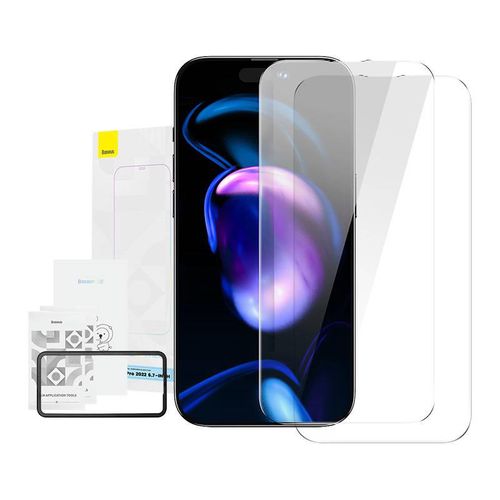 Baseus Crystal Tempered Glass 0.3mm for iPhone 14 Pro Max (2pcs), Baseus SGBL100302