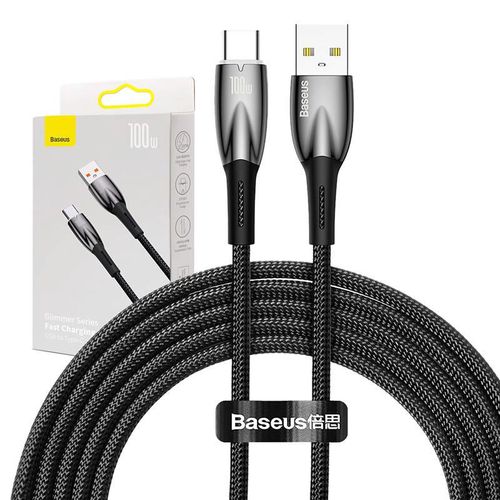 USB cable for USB-C Baseus Glimmer Series, 100W, 2m (Black), Baseus CADH000501