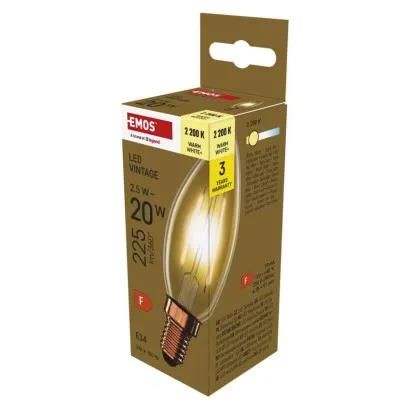 LED Bulb Vintage Candle / E14 / 2.5 W (20 W) / 225 lm / Warm white, EMOS Z53012 8592920133828