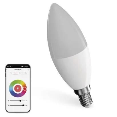 LED Bulb GoSmart Candle / E14 / 4.8 W (40 W) / 470 lm / RGB / dimmable / Zigbee, EMOS ZQZ322R 8592920121160