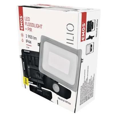 LED Floodlight ILIO with motion sensor, 21W, black, neutral white, EMOS ZS2920 8592920081792