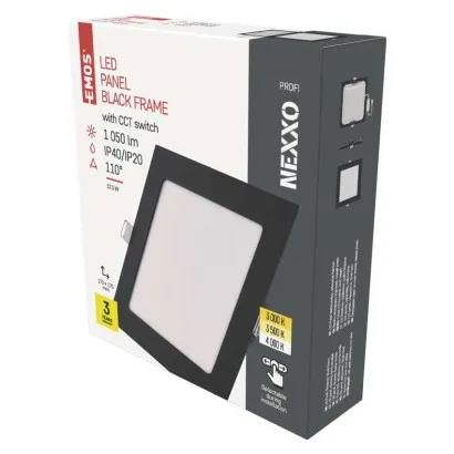 LED recessed luminaire NEXXO, square, silver, 12.5W, with change CCT, EMOS ZD2333 8592920109151