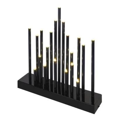 LED candlestick, black, 27.5 cm, 3x AA, indoor, warm white, timer, EMOS DCAW04 8592920093252