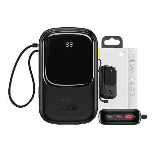 Powerbank Baseus Qpow PRO with Lightning cable, USB-C port and USB 20000mAh, 20W (Black), Baseus PPQD060201