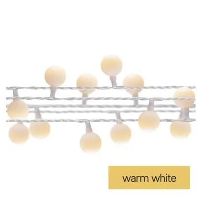 LED cherry light chain – 2.5 cm balls, 4 m, outdoor and indoor, warm white, timer, EMOS D5AW01 8592920096048