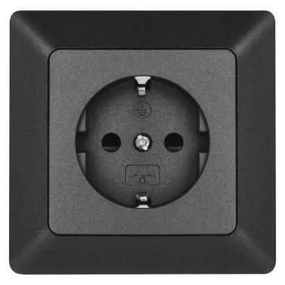 Socket SCHUKO, anthracite , EMOS A6002.2