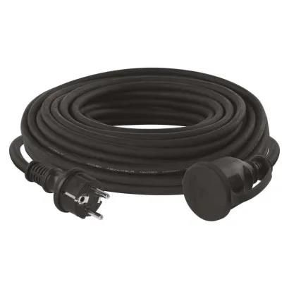 Extension Cord 25 m / 1 socket / black / rubber-neoprene / 250 V / 2.5 mm2, EMOS P01825R 8592920064580