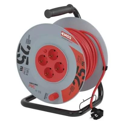 PVC Extension Cord Reel– 4 sockets, 25m, 2,5mm2 SCHUKO, EMOS P09225M 8595025350435