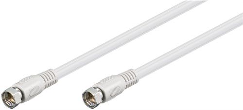 SAT Antenna Cable (80 dB), Double Shielded, 5 m, white - F plug > F plug (fully shielded) 27484