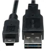 USB CABLE, 2.0 TYPE A-MINI B PLUG, 6" UR030-06N
