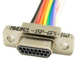 CABLE, 37POS, MICRO D PLUG-FREE END, 18" MWDM2L-37P-6E5-18B