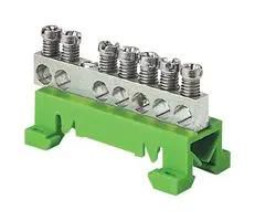 DISTRIBUTION BAR, 7POS, 22MM, GREEN 1SNA356101R0200