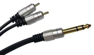 ADAPTER, STEREO 6.35MM PLUG-2XRCA PLUG PS000049