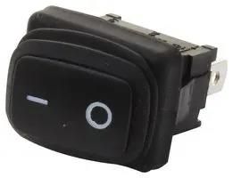ROCKER SWITCH, SPST, 16A, 125V, BLACK KRE2ANA1BBD