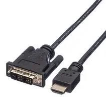 AUDIO CABLE, HDMI-DVI/D PLUG, 5M, BLACK 11.04.5552