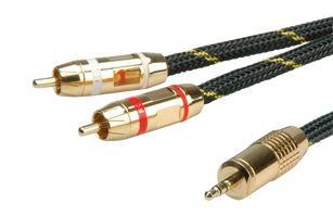 AUDIO CABLE, 3.5MM-RCA X 2 PLUG, 5M 11.09.4276