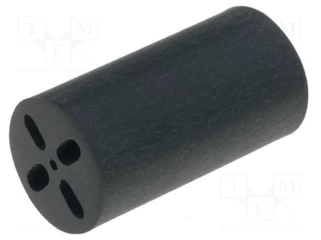 Spacer sleeve; LED; Øout: 6.5mm; ØLED: 5mm; L: 5.1mm; black; UL94V-0 KEYSTONE KEYS8904