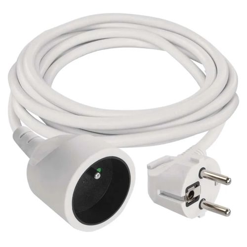 Extension Cord 2m / 1 socket / white / PVC / 1 mm2, EMOS P0112 8595025302113
