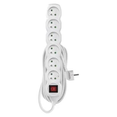 Extension Cord 5 m / 6 sockets / switch / white / PVC / 1 mm2, EMOS P1615 8595025309631