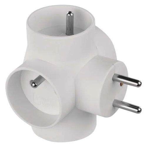 Multiple Socket 4× round, white, EMOS P0040