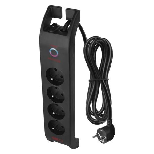 Surge Protector 1800J – 4 sockets, 2m, black, EMOS P54022 8592920075098