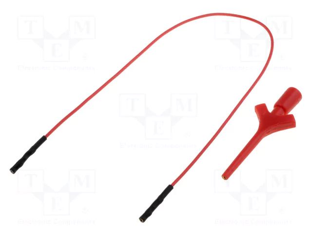 Clip-on probe; pincers type; 2A; 60VDC; red; Grip capac: max.2mm AXIOMET AX-CP-06-R