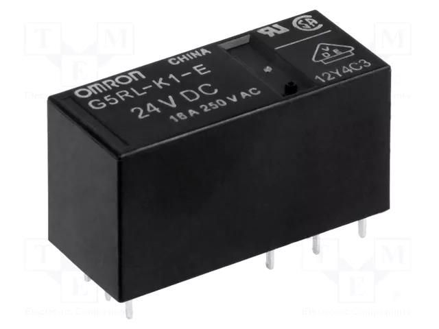 Relay: electromagnetic; SPDT; Ucoil: 24VDC; Icontacts max: 16A OMRON Electronic Components G5RL-K1-E-24DC