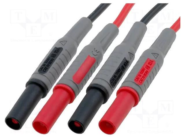 Test leads; Inom: 10A; Len: 1.2m; banana plug 4mm,both sides AXIOMET AX-TLP-002