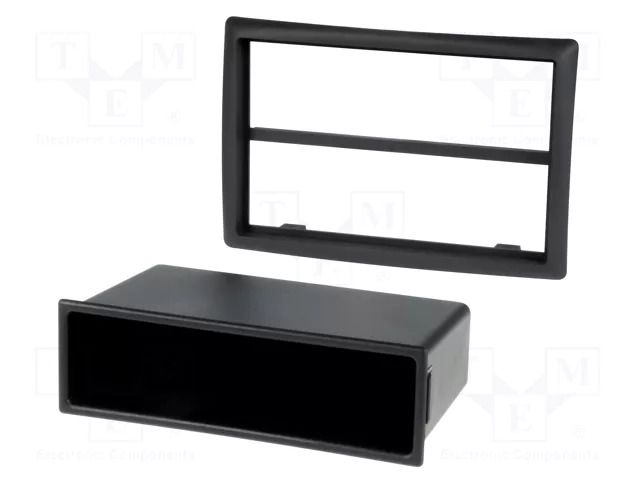 Radio frame; Renault; 2 ISO; black PER.PIC. RAM-40.235.3