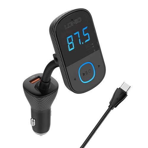 LDNIO Bluetooth C705Q 2USB, USB-C Transmiter FM + USB-C cable, LDNIO C705Q Type C