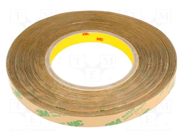 Tape: fixing; W: 12mm; L: 55m; Thk: 0.13mm; acrylic; transparent; 10GΩ 3M 3M-468-12-55