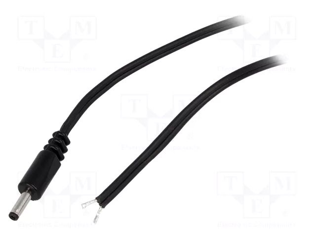 Cable; 2x0.5mm2; wires,DC 1,3/3,5 plug; straight; black; 1.5m BQ CABLE DC.CAB.0600.0150